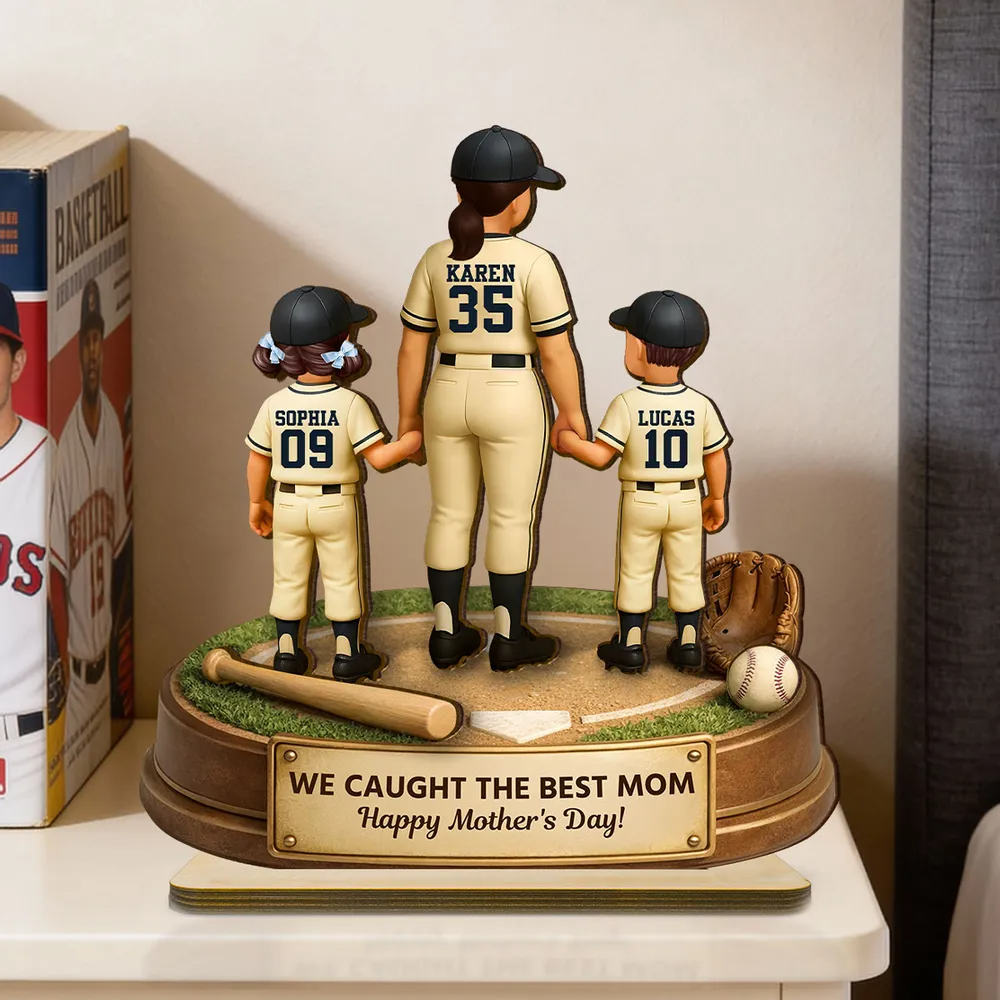 I Hit a Home Run Scoring You as My Mom - Personalized Wooden Plaque - Heartfelt Mother's Day Gift for Mom, Wiffe