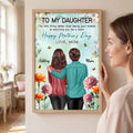 To My Daughter From Mom Birth Month Flower Happy Mother's Day Floral Green Tone - Personalized Poster