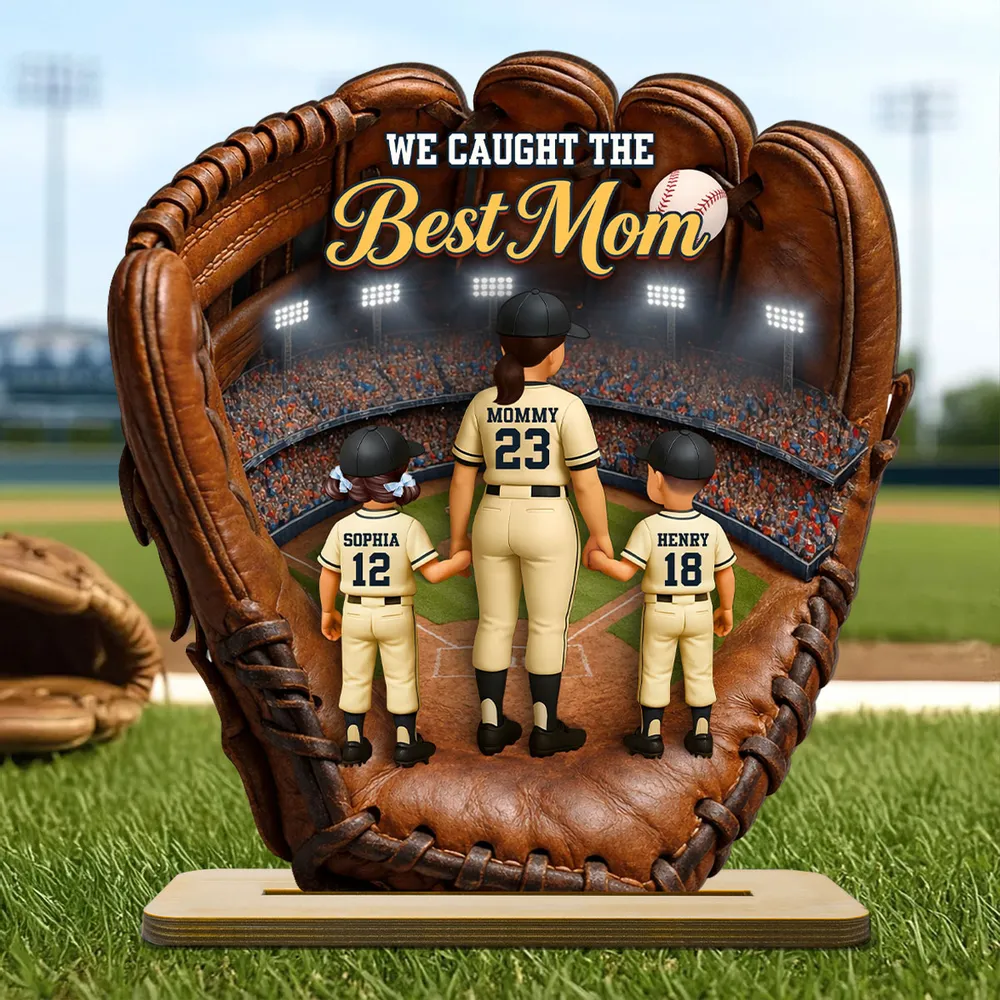 The Home Run Heart Mom Kids - Personalized Wooden Plaque