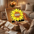Grandma Sunflower Custom Kids Names - Personalized Suncatcher Night Light - Gift For Grandma, Mom