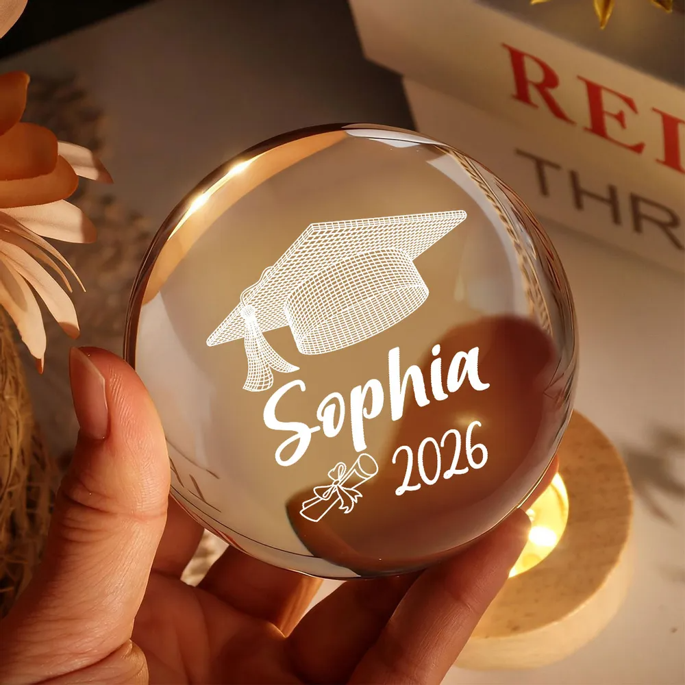 Graduation Senior Illusion Graduation Cap - Personalized Crystal Ball LED Night Light - Gift For Graduation Day, Graduation Gift, Keepsake