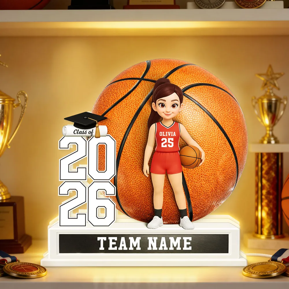 Basketball Senior Keepsake 2D Flat - Personalized Light Box - Graduation Gift For Son, Daughter, Graduates Class of 2026