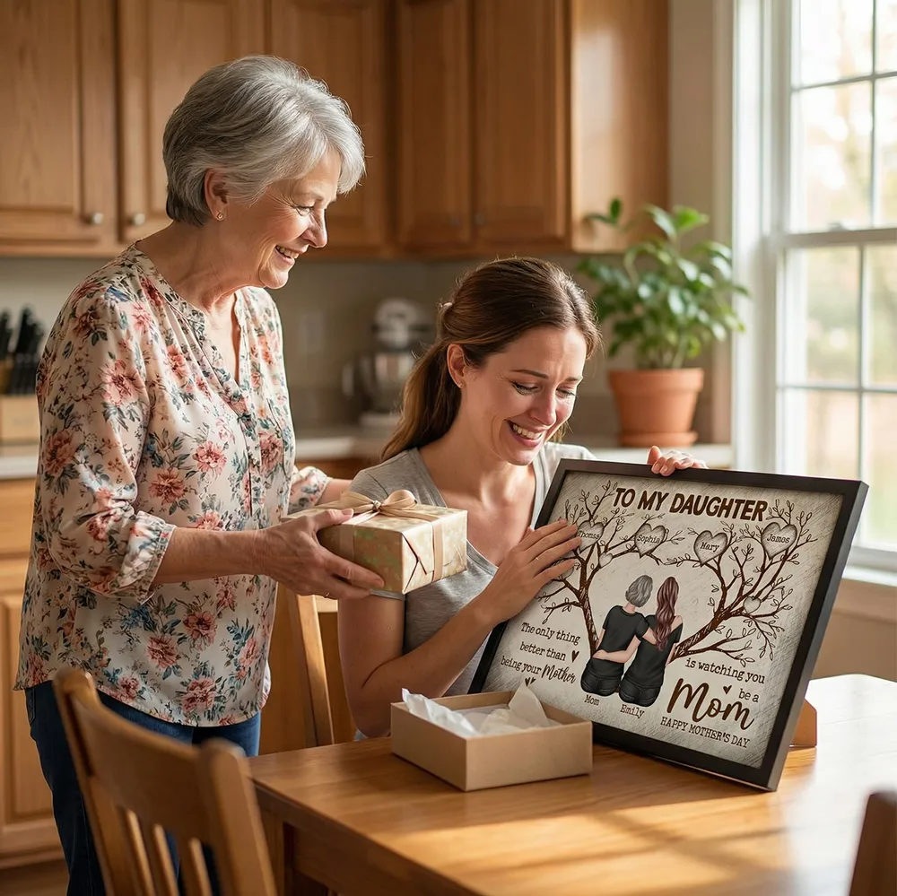 To My Daughter Happy Mother's Day Tree Of Life Custom Kids Names - Personalized Poster - Mother's Day Gift For Daughter