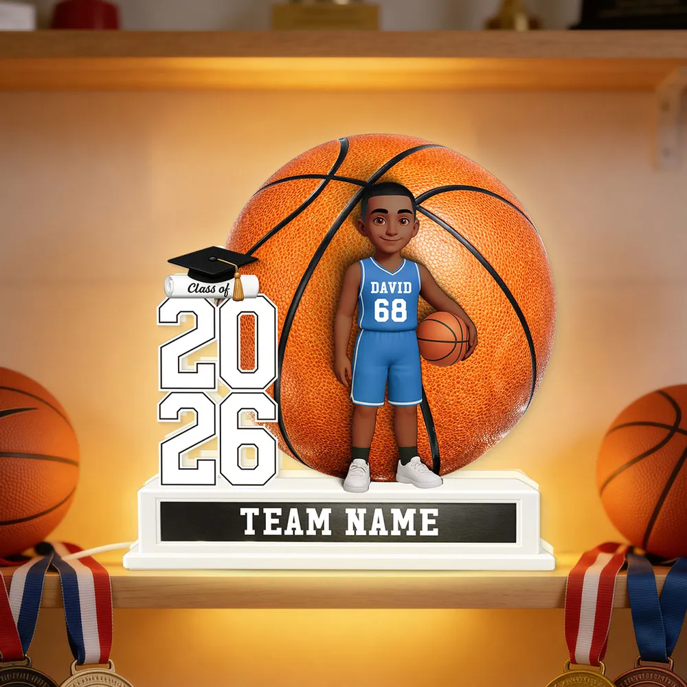 Basketball Senior Keepsake 2D Flat - Personalized Light Box - Graduation Gift For Son, Daughter, Graduates Class of 2026