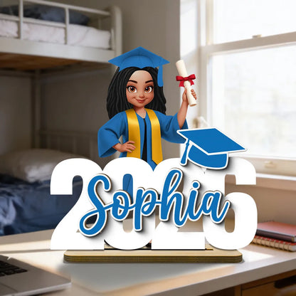 Class Of Graduation Senior - Personalized 2-Layered Wooden Plaque - Gift For Graduation Day, Graduation Gift, Keepsake