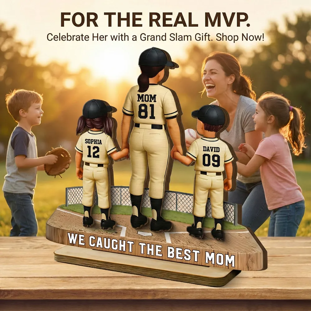 Mommy's Baseball Dream Team - Personalized Wooden Plaque - Mother's Day Gift For Baseball Mom