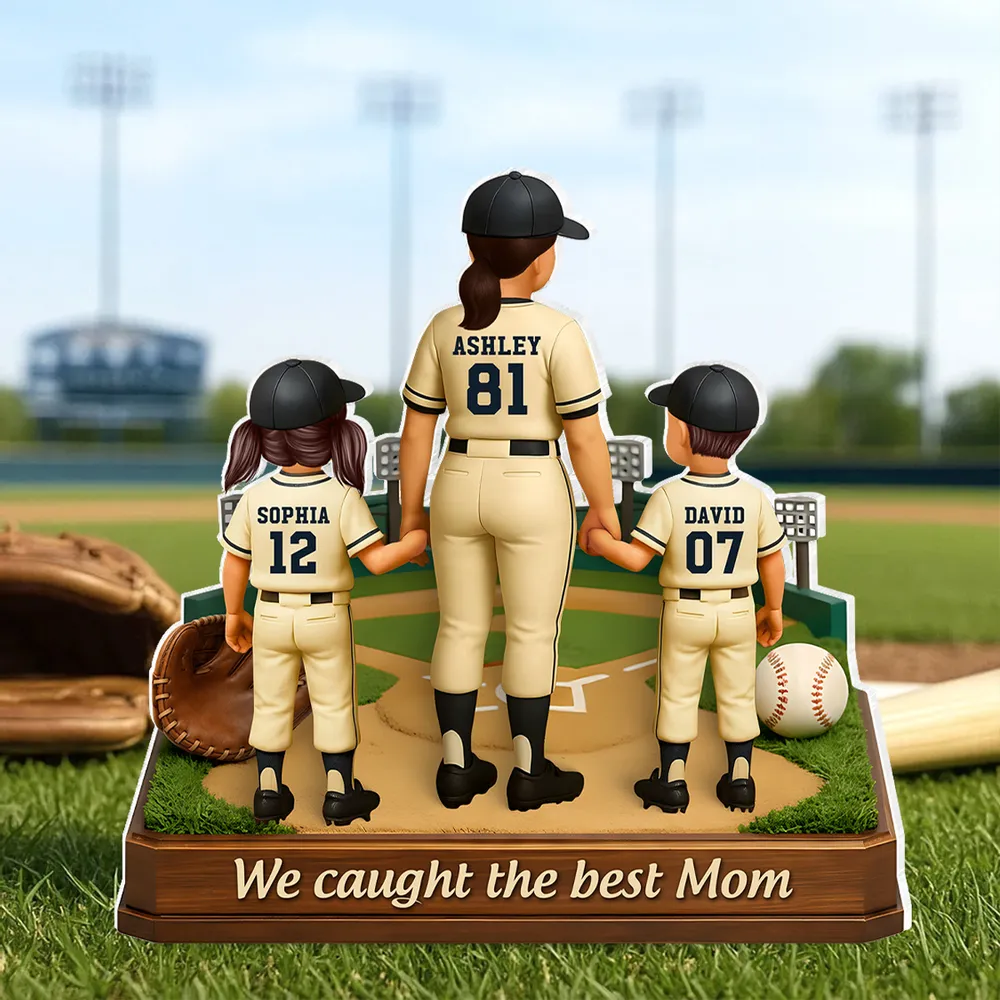 We Caught The Best Mom Baseball - Personalized Acrylic Block Plaque - Heartfelt Gift For Mom, Grandma