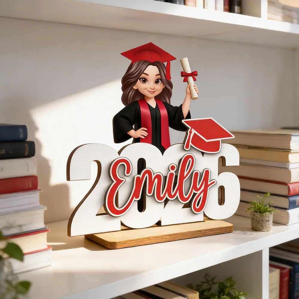 Class Of Graduation Senior - Personalized 2-Layered Wooden Plaque - Gift For Graduation Day, Graduation Gift, Keepsake