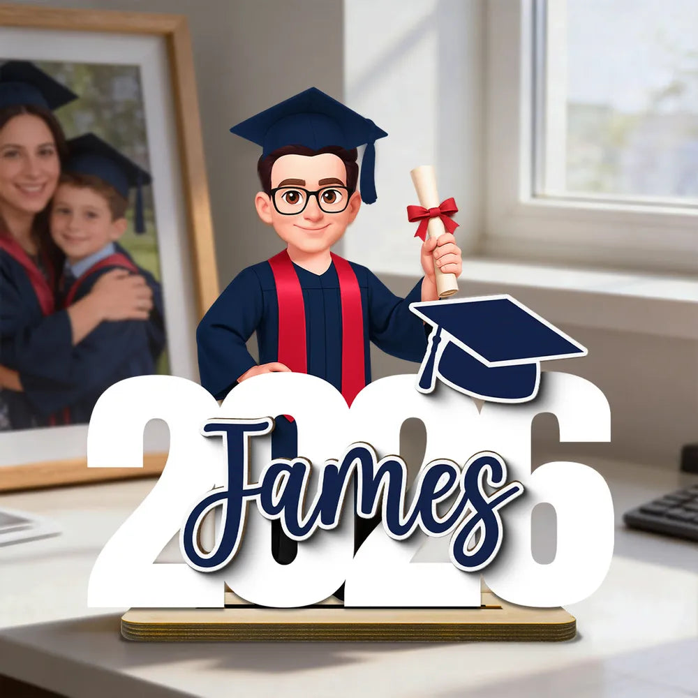 Class Of Graduation Senior - Personalized 2-Layered Wooden Plaque - Gift For Graduation Day, Graduation Gift, Keepsake