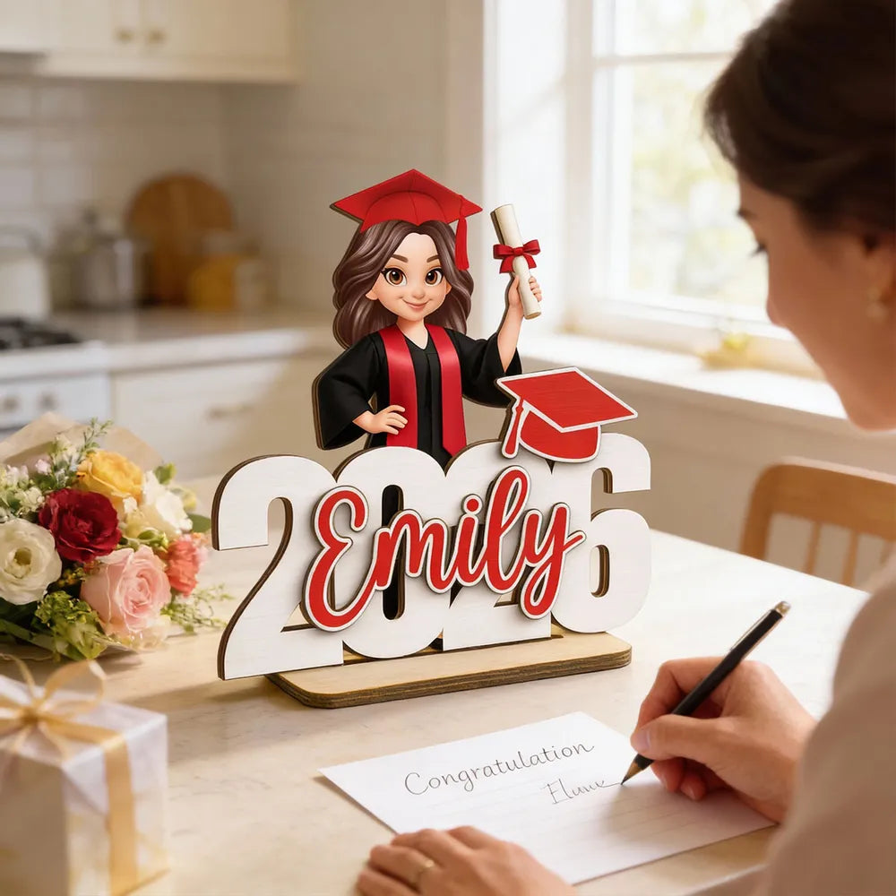 Class Of Graduation Senior - Personalized 2-Layered Wooden Plaque - Gift For Graduation Day, Graduation Gift, Keepsake