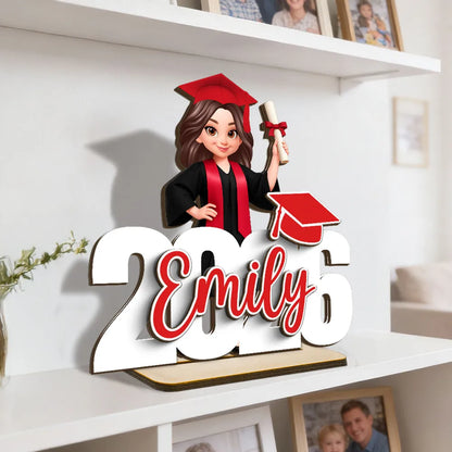 Class Of Graduation Senior - Personalized 2-Layered Wooden Plaque - Gift For Graduation Day, Graduation Gift, Keepsake