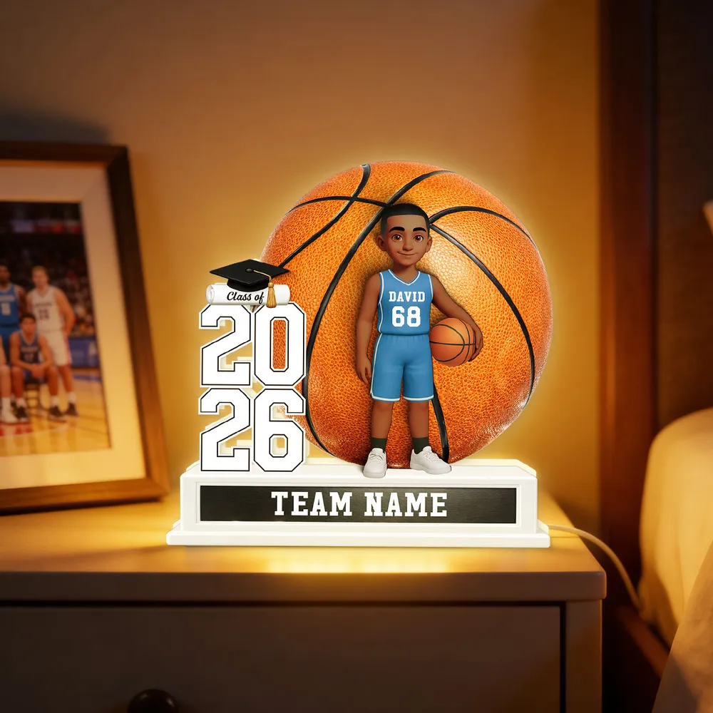 Basketball Senior Keepsake 2D Flat - Personalized Light Box - Graduation Gift For Son, Daughter, Graduates Class of 2026