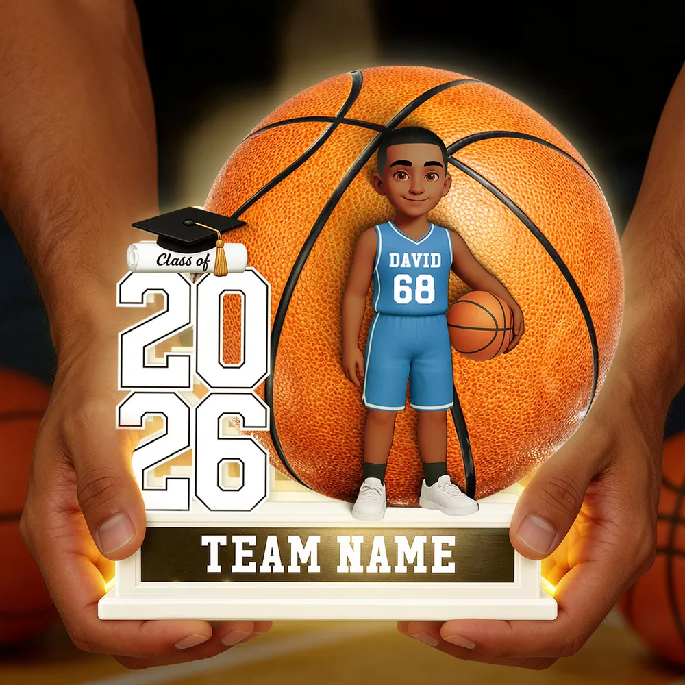 Basketball Senior Keepsake 2D Flat - Personalized Light Box - Graduation Gift For Son, Daughter, Graduates Class of 2026