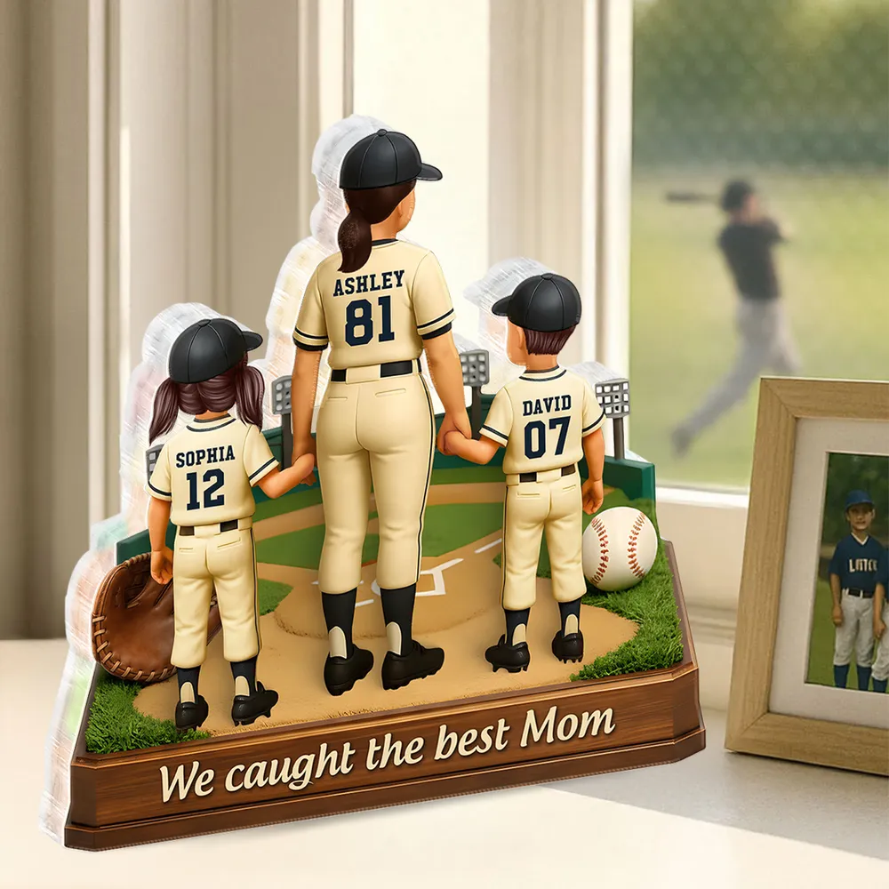 We Caught The Best Mom Baseball - Personalized Acrylic Block Plaque - Heartfelt Gift For Mom, Grandma