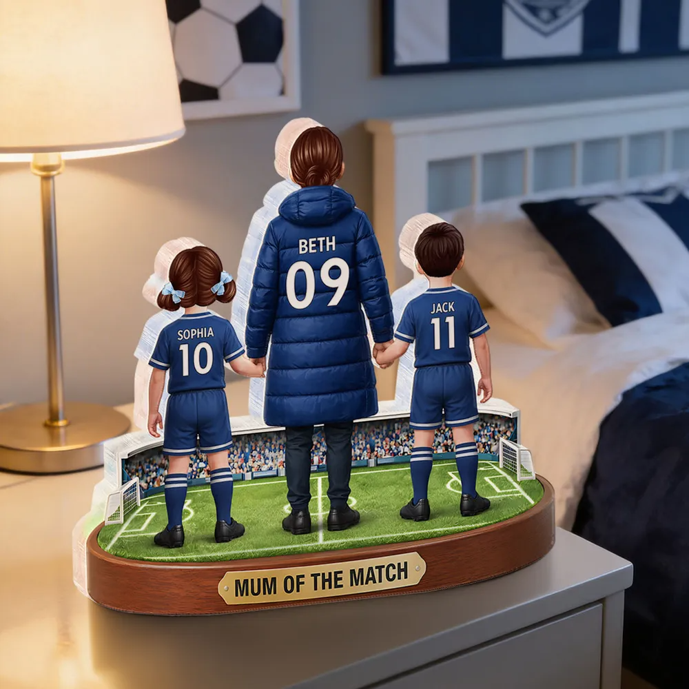 Mum Of The Match - Personalised Acrylic Block Plaque - Gift For Football Mum