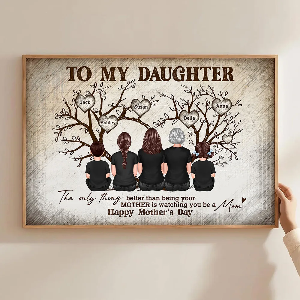 To My Daughter From Happy Mother's Day Tree Of Life - Personalized Poster - Mother's Day Gift For Daughter