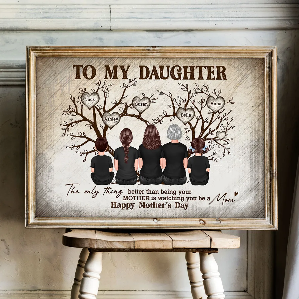 To My Daughter From Happy Mother's Day Tree Of Life - Personalized Poster - Mother's Day Gift For Daughter