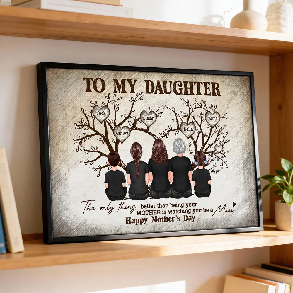 To My Daughter From Happy Mother's Day Tree Of Life - Personalized Poster - Mother's Day Gift For Daughter