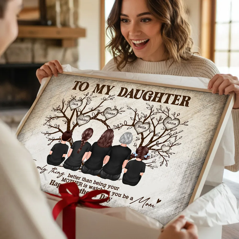 To My Daughter From Happy Mother's Day Tree Of Life - Personalized Poster - Mother's Day Gift For Daughter
