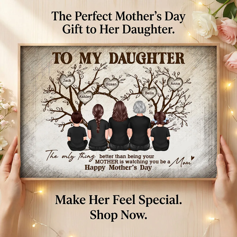 To My Daughter From Happy Mother's Day Tree Of Life - Personalized Poster - Mother's Day Gift For Daughter
