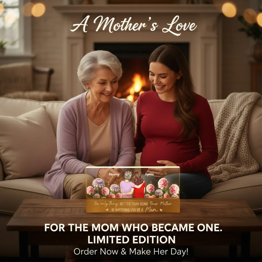 To My Daughter From Mom Birth Flower - Personalized Acrylic Block LED Night Light - Mother's Day Gift For Daughter