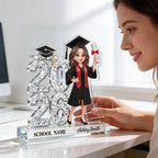 Shiny Effect Class Of 2026 2027 Senior 2D Flat - Personalized Acrylic Block Plaque - Graduation Gift For Graduates, Daughter, Son