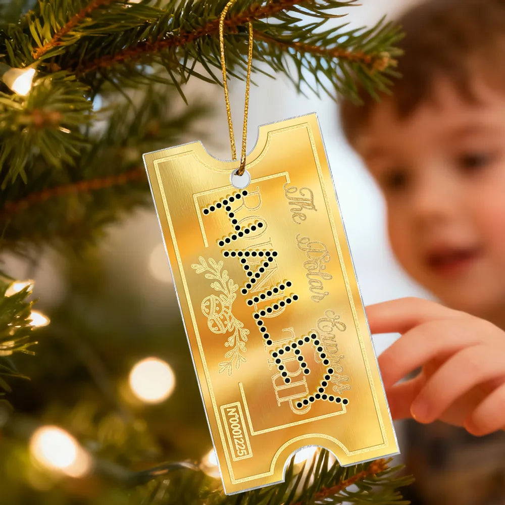 Polar Express Ticket Custom Name - Personalized Acrylic Ornament - Christmas Gift For Kids