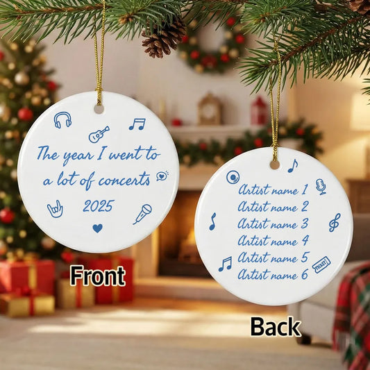 The Year I Went A Lot Of Concerts - Personalized Double Sided Ornament - Christmas Gift For Music Lovers