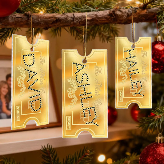 Polar Express Ticket Custom Name - Personalized Acrylic Ornament - Christmas Gift For Kids