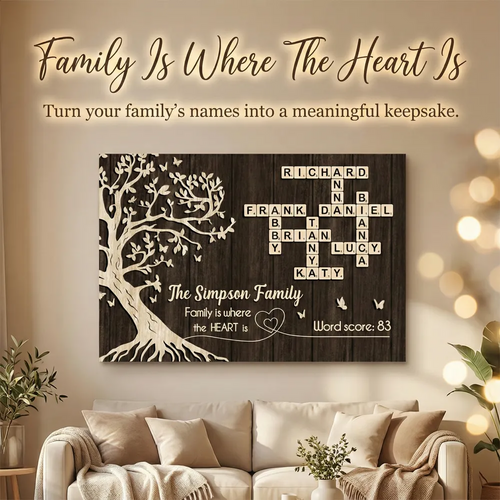 Family is Where the Heart is - Personalized Poster - Sentimental Gift for Loved Ones