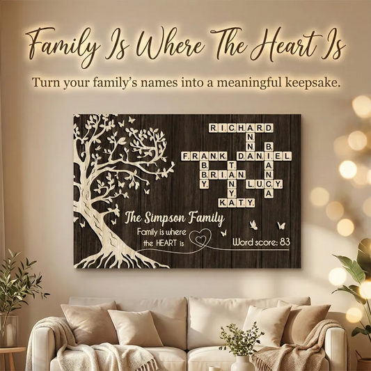 Family is Where the Heart is - Personalized Poster - Sentimental Gift for Loved Ones