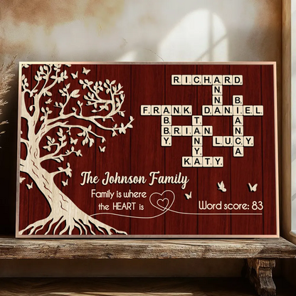 Family is Where the Heart is - Personalized Poster - Sentimental Gift for Loved Ones