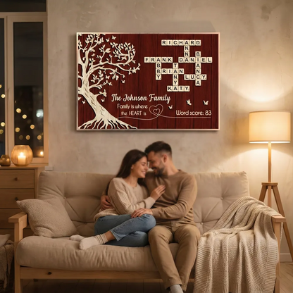 Family is Where the Heart is - Personalized Poster - Sentimental Gift for Loved Ones