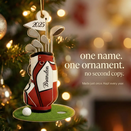 Golf Christmas - Personalized Acrylic Ornament - Christmas Gift for Golf Lovers