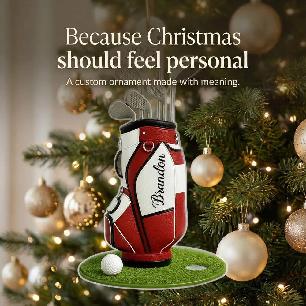 Golf Christmas - Personalized Acrylic Ornament - Christmas Gift for Golf Lovers