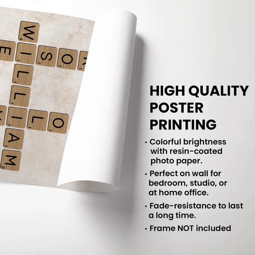 Family Where Life Begins and Love Never Ends Crossword - Personalized Poster - Sentimental Gift for Loved Ones