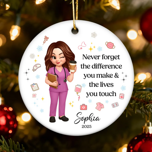 Never Forget The Difference You Make - Personalized Acrylic Ornament
