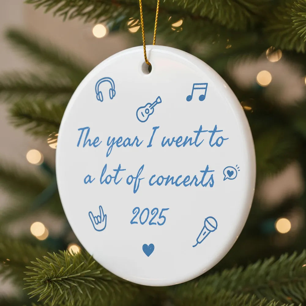 The Year I Went A Lot Of Concerts - Personalized Double Sided Ornament - Christmas Gift For Music Lovers