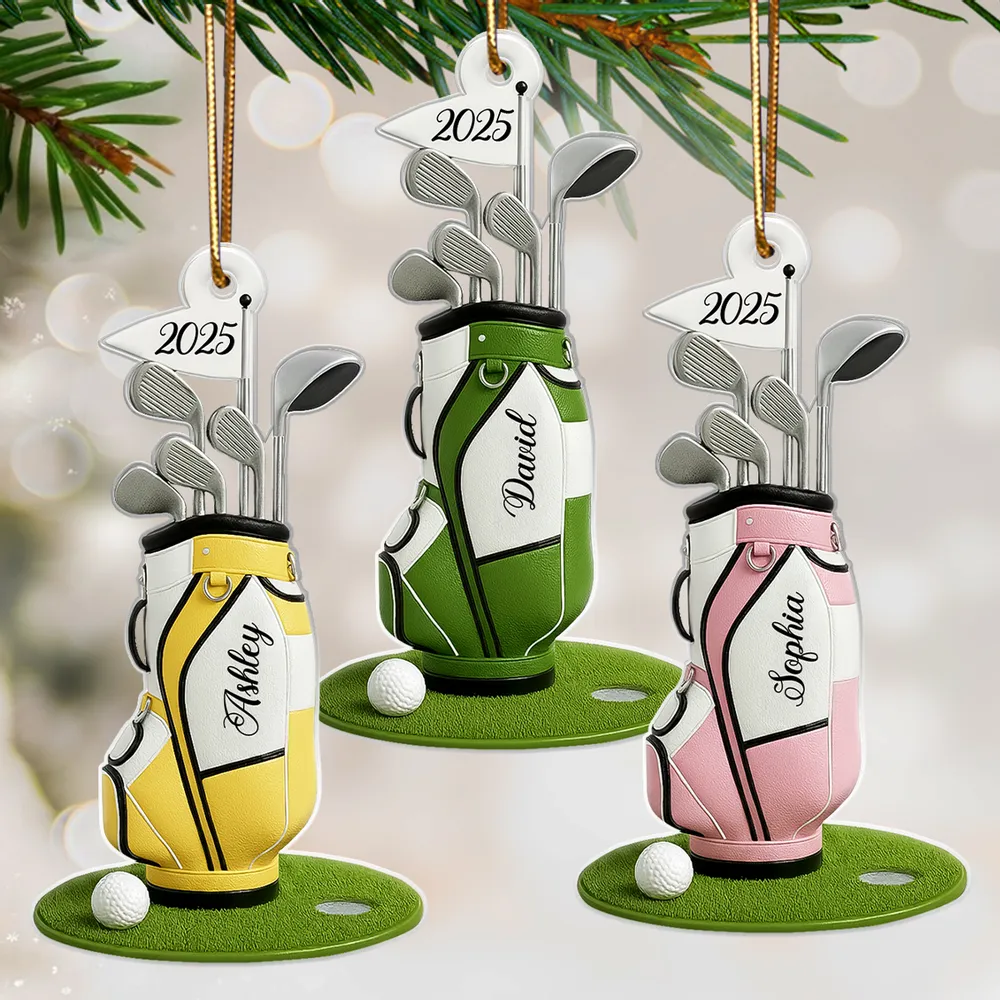 Golf Christmas - Personalized Acrylic Ornament - Christmas Gift for Golf Lovers