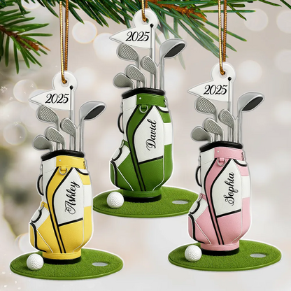 Golf Christmas - Personalized Acrylic Ornament - Christmas Gift for Golf Lovers