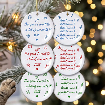 The Year I Went A Lot Of Concerts - Personalized Double Sided Ornament - Christmas Gift For Music Lovers