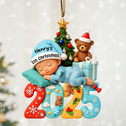 Baby First Christmas 2025 - Personalized Acrylic Ornament - Heartwarming Christmas Gift For New Born, Baby