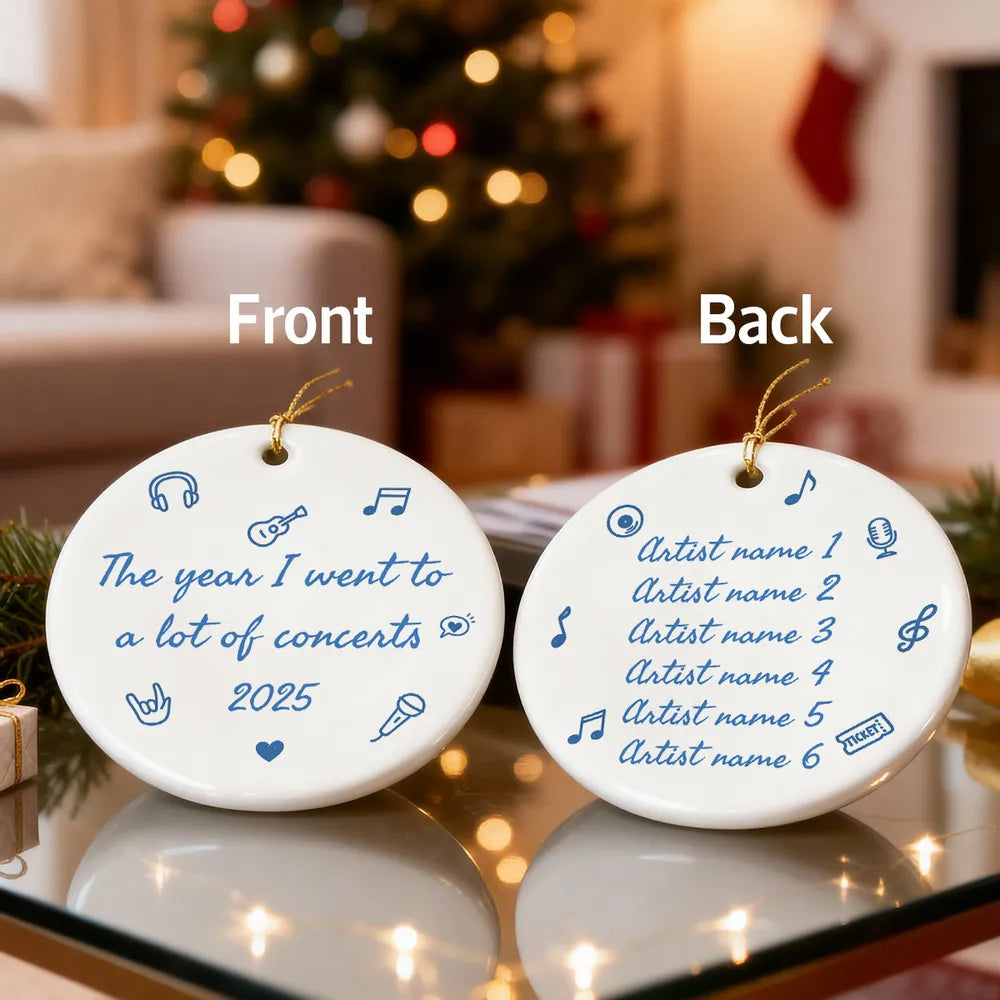 The Year I Went A Lot Of Concerts - Personalized Double Sided Ornament - Christmas Gift For Music Lovers