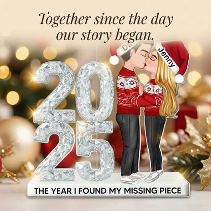 3D Shining Effect Couple Together Since - Personalized Acrylic Ornament - Heartwarming Christmas Gift For Him, For Her, For Couple