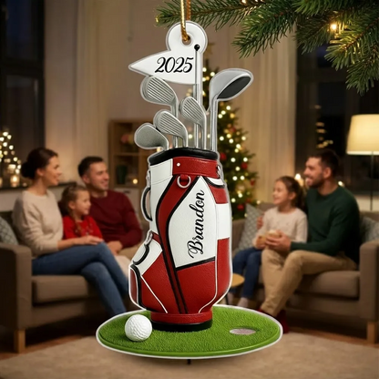 Golf Christmas - Personalized Acrylic Ornament - Christmas Gift for Golf Lovers