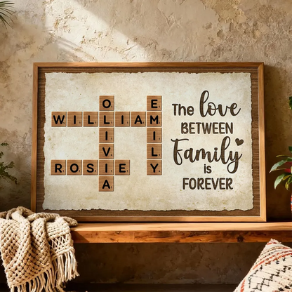 Together We Make A Family Crossword Art - Personalized Poster - Sentimental Gift for Grandma Grandpa Grandparents