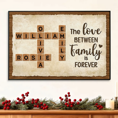 Together We Make A Family Crossword Art - Personalized Poster - Sentimental Gift for Grandma Grandpa Grandparents
