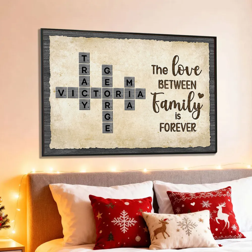 Together We Make A Family Crossword Art - Personalized Poster - Sentimental Gift for Grandma Grandpa Grandparents