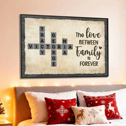Together We Make A Family Crossword Art - Personalized Poster - Sentimental Gift for Grandma Grandpa Grandparents