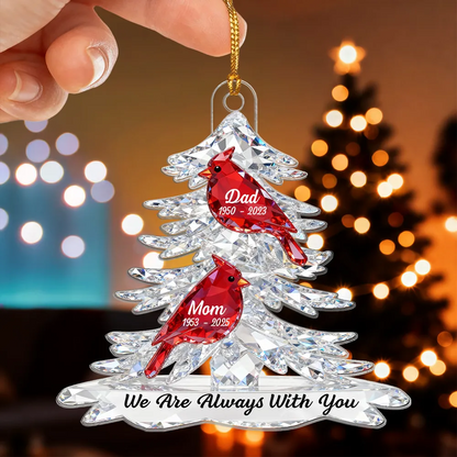 3D Effect Cardinals Memorial - Personalized Acrylic Car Hanger - Remembrance Gift, Sympathy Gift For Whole Family, Extended Family